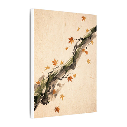 Ink Brushstroke Autumn Canvas Art | Zen Calm Design