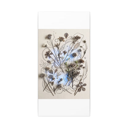 Dried Flowers Minimal Line Canvas Art | Elegant Japandi Art