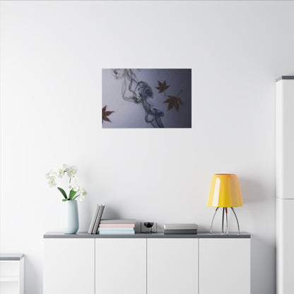 Dark Japandi Incense Smoke in Dawn | Moody Minimal Canvas Art