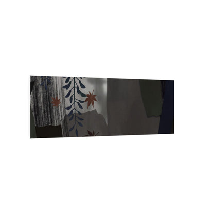 Wisteria Autumn Canvas Art | Dark Japandi Moody Design