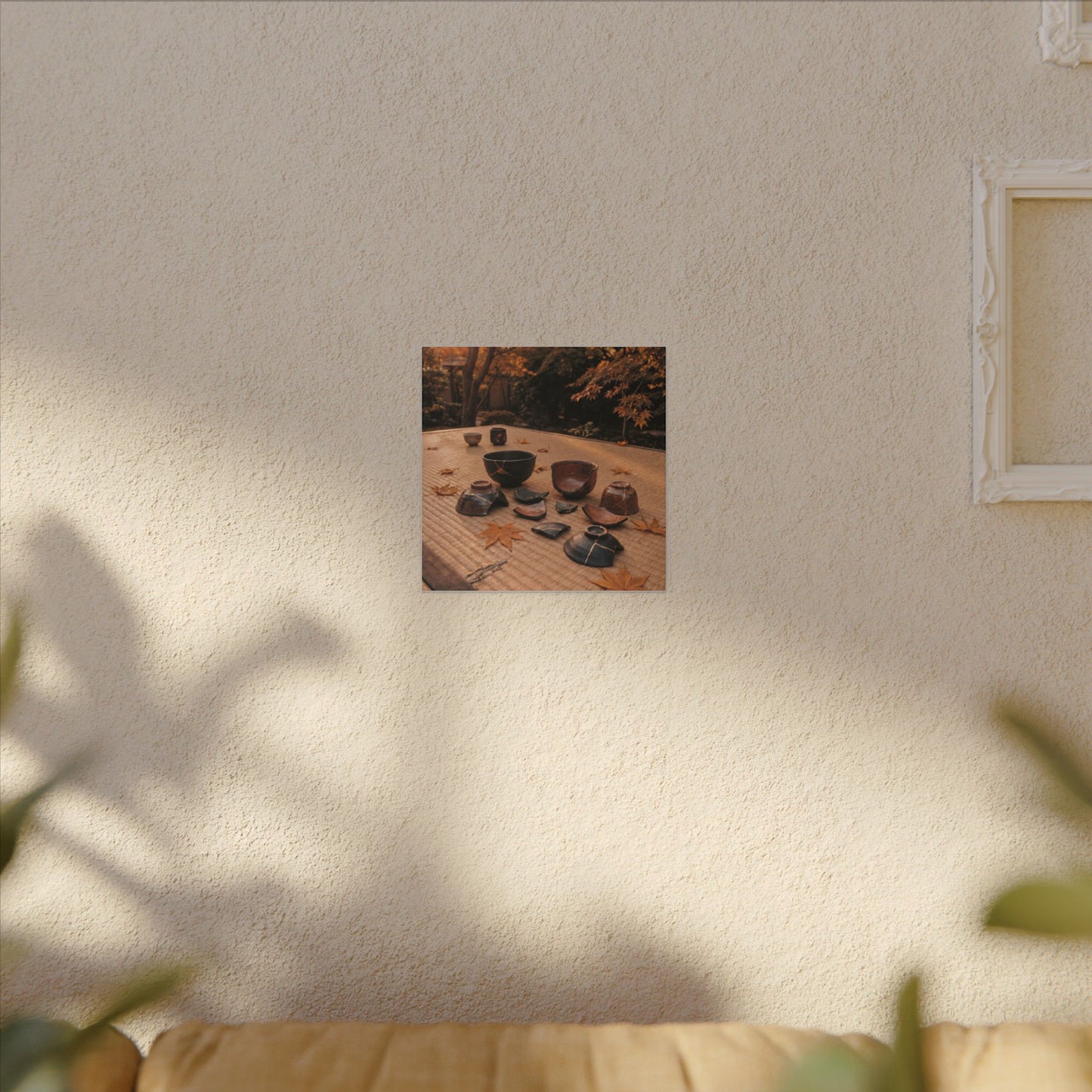 Golden Hour Tea Ceremony Canvas Art - Kintsugi Shibui