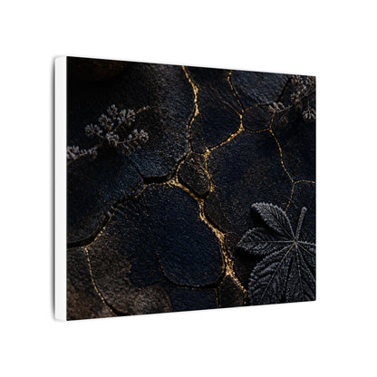 Candlelight Cracked Earth Canvas Art - Dark Japandi Ma
