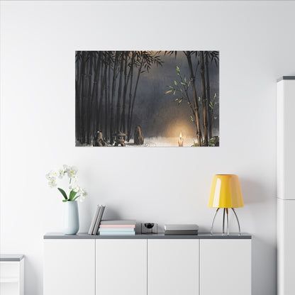 Tranquil Bamboo Grove Canvas Art - Karesansui Zen