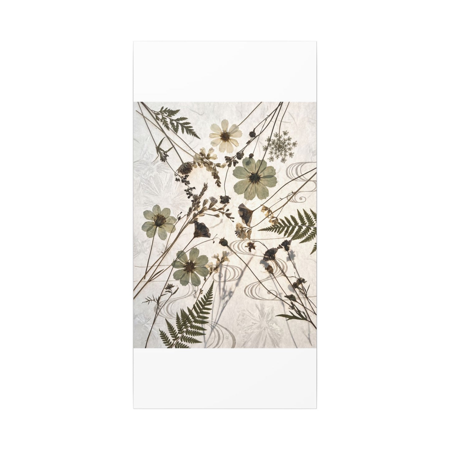 Japandi Dried Flowers in Golden Hour | Japanese Pattern Canvas Art