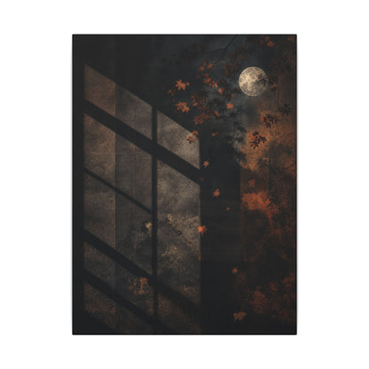 Sophisticated Shadow Play Canvas Art - Dark Texture Dark Japandi