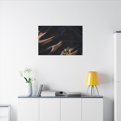 Silk Drape Shadow Zen Canvas Art | Luxurious Dark Japandi Art