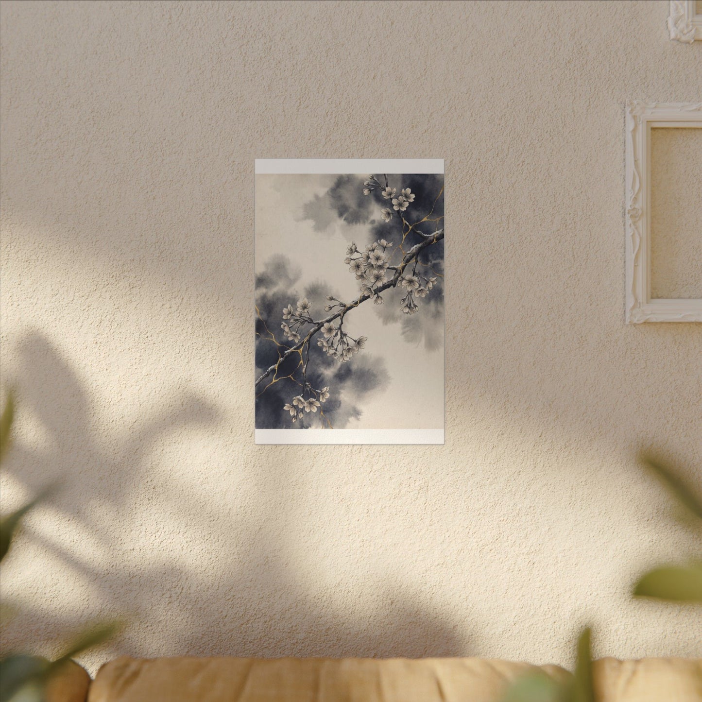 Ma Cherry Blossom Canvas Art - Kintsugi Gold Vein