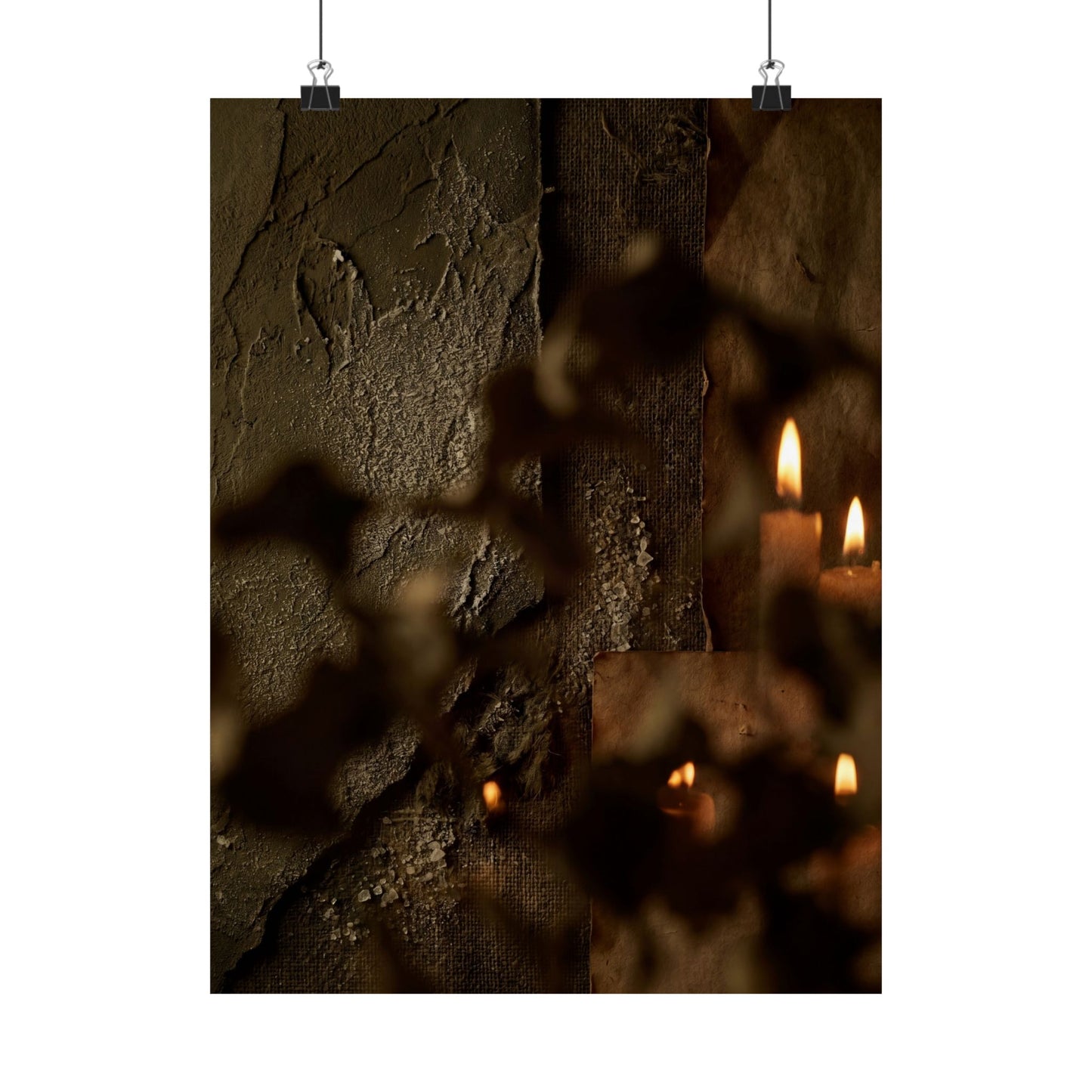 Shadow Play Winter Wall Art Print | Dark Japandi Moody Design