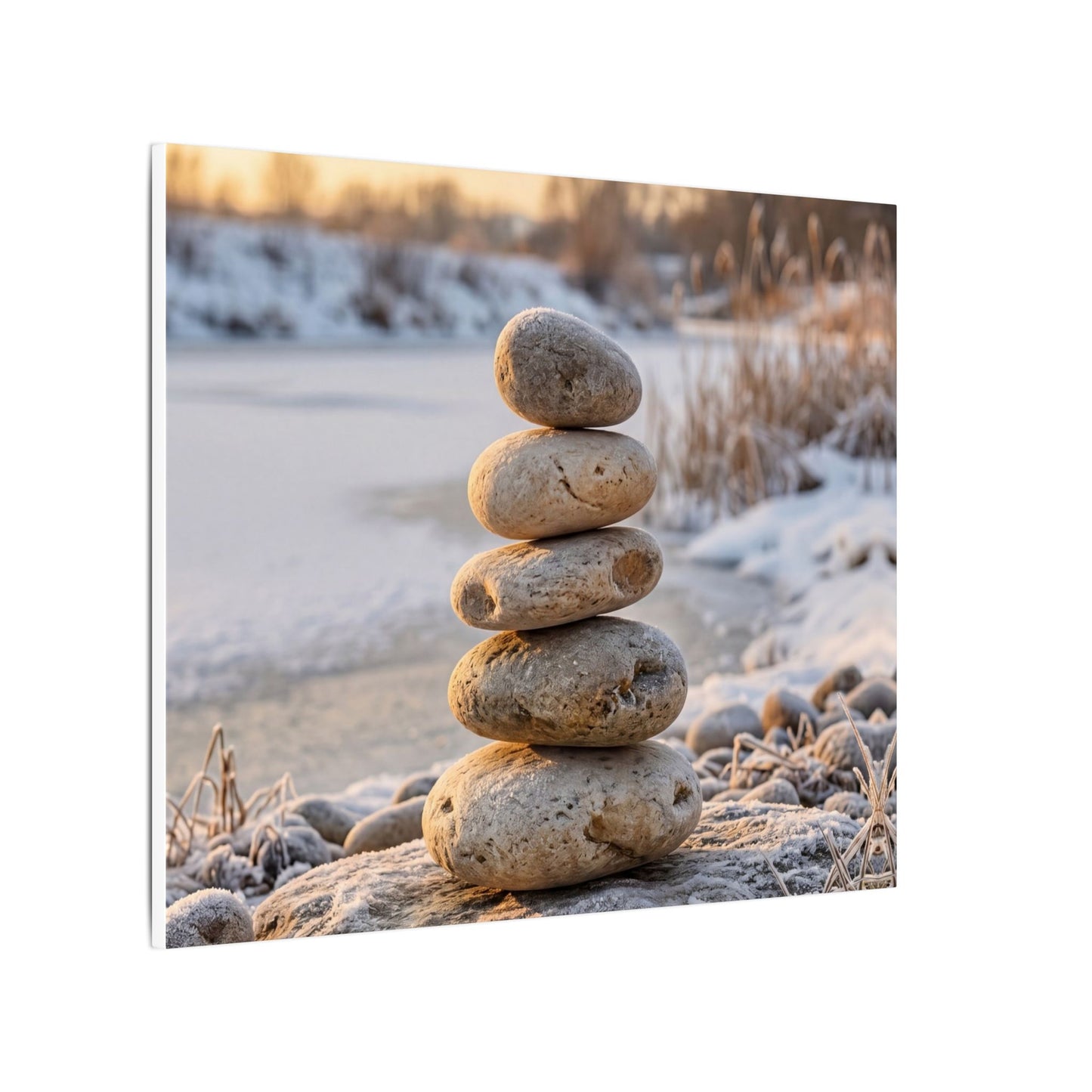 Ma River Stones Canvas Art - Japandi Japanese Pattern
