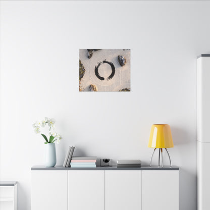 Rock Garden Canvas Art | Winter Zen Enso Art