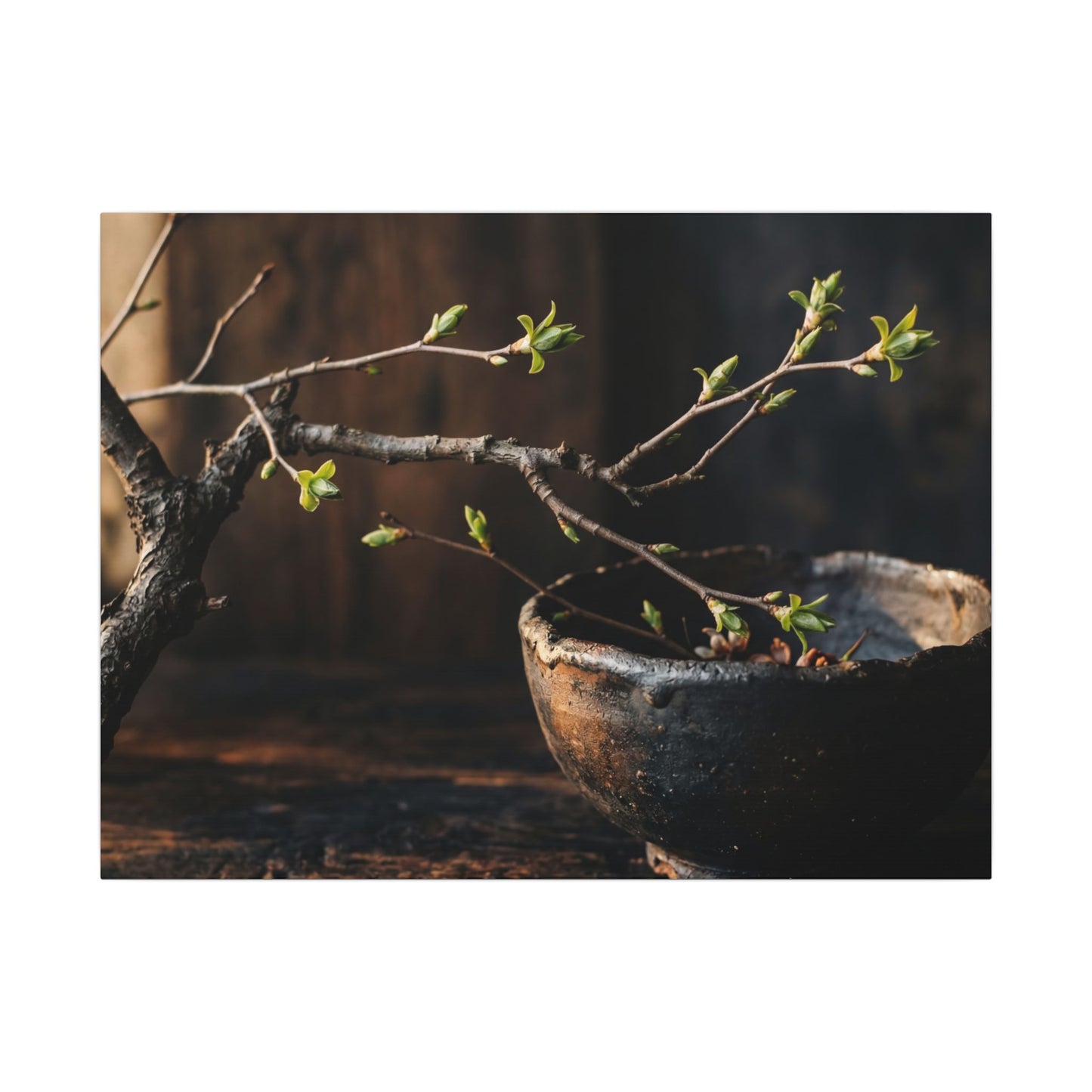 Spring Ceramic Bowl Moody Minimal Canvas Art | Sophisticated Decor Art Print