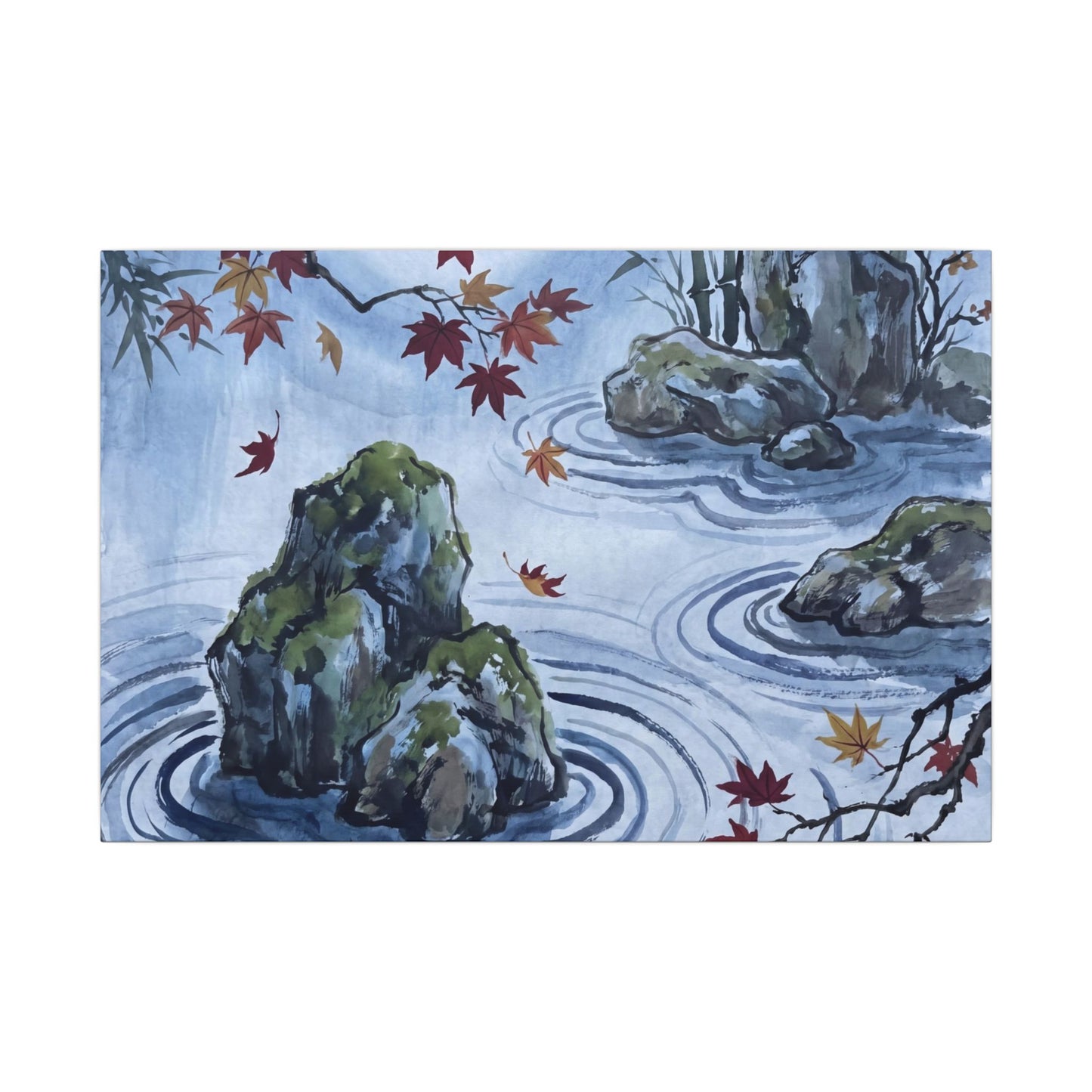 Rock Garden Autumn Canvas Art | Zen Tranquil Design
