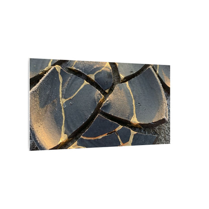 Broken Pottery Winter Canvas Art | Kintsugi Resilient Design