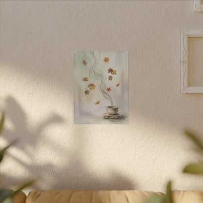 Incense Smoke Canvas Art | Autumn Japandi Watercolor Art
