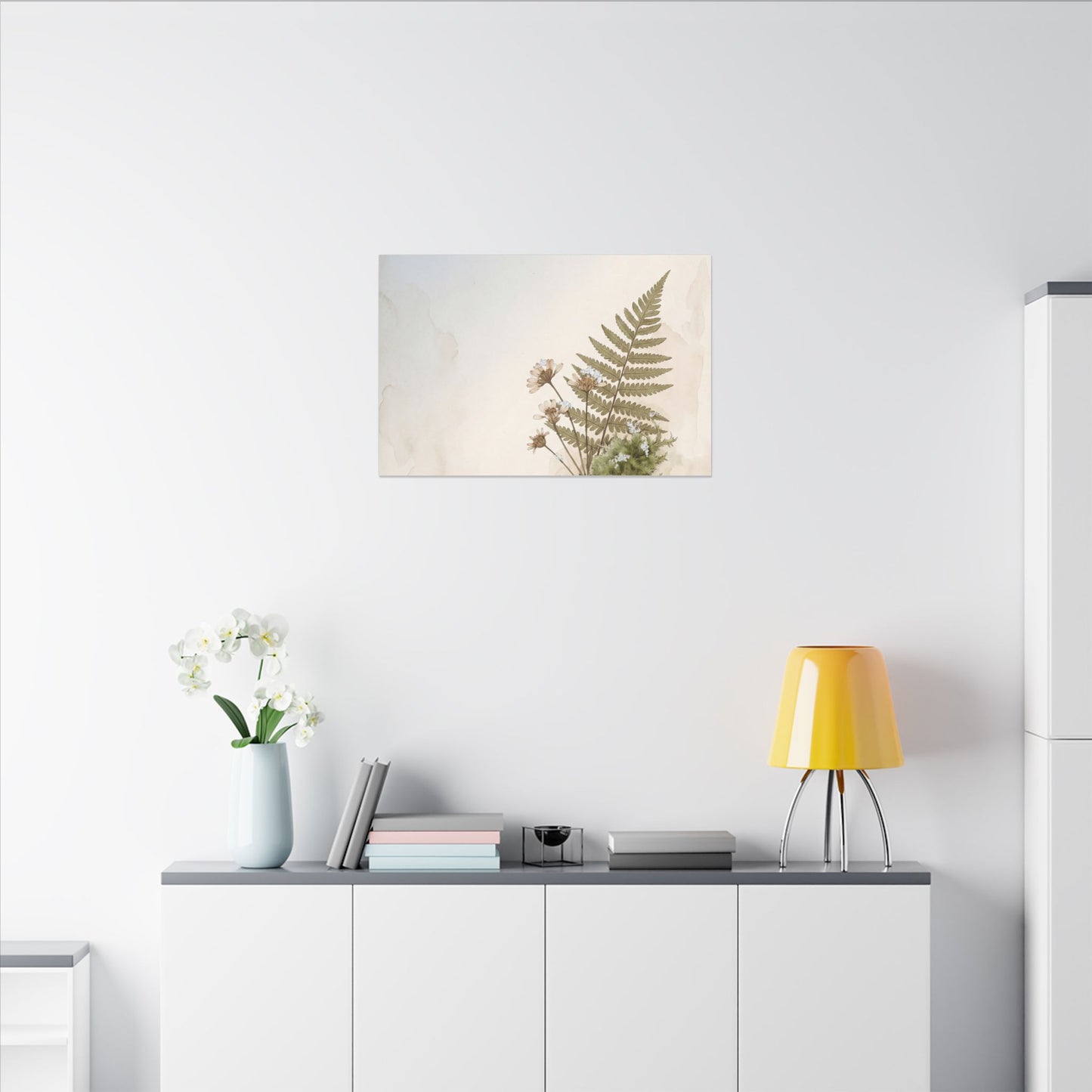 Winter Moss Close Up Herbarium Canvas Art | Enchanting Decor