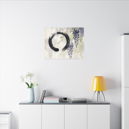 Wisteria Enso Canvas Art | Serene Zen Art