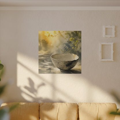 Cozy Ceramic Bowl Canvas Art - Watercolor Japandi