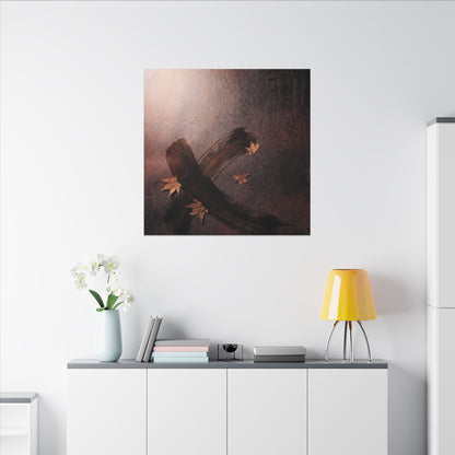 Moody Ink Brushstroke Canvas Art - Moody Minimal Dark Japandi