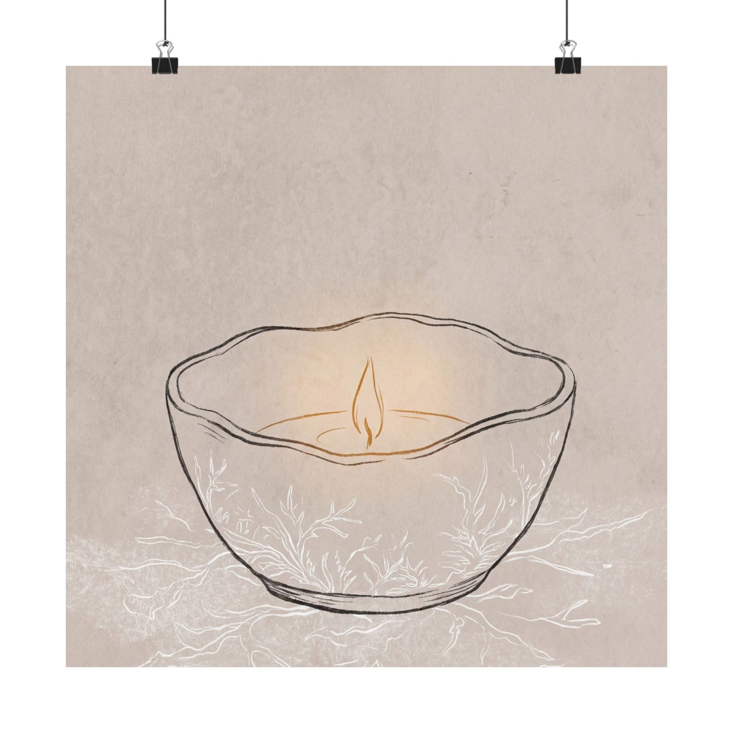Ceramic Bowl Winter Wall Art Print | Japandi Warm Design