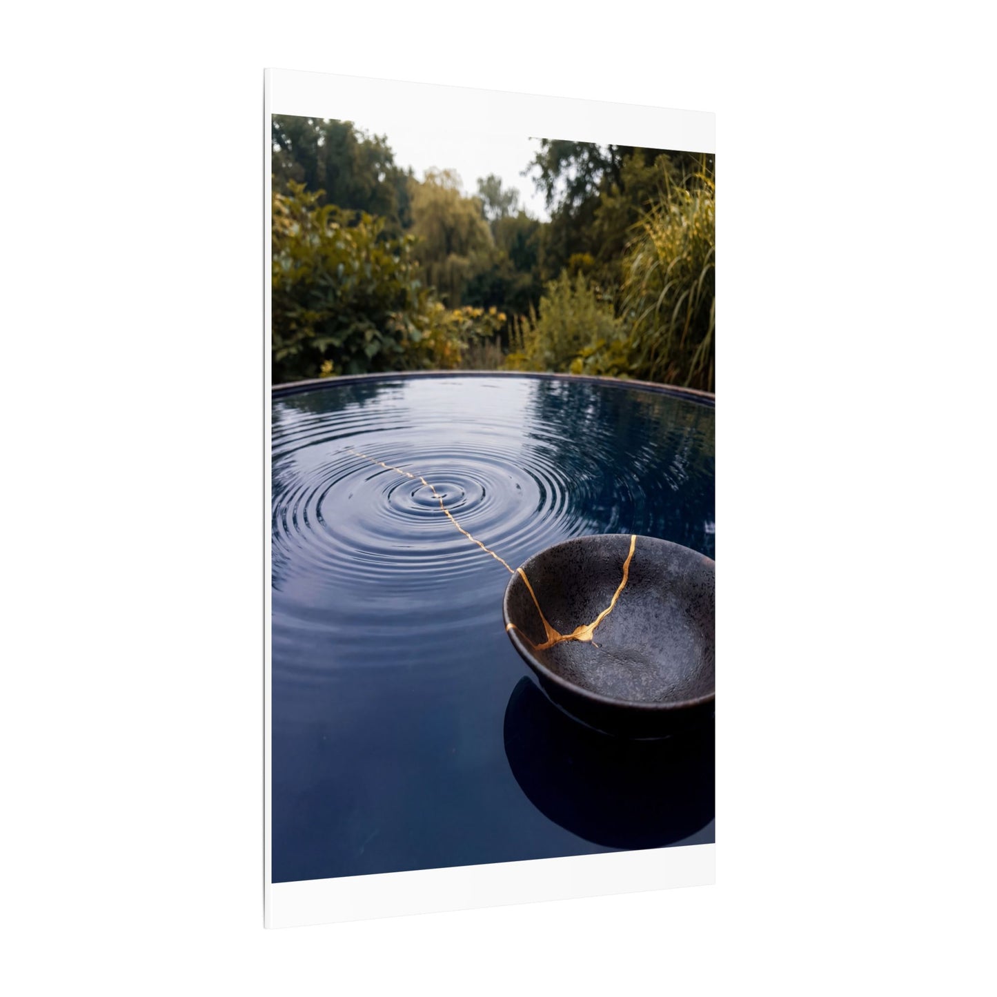 Kintsugi Water Ripple in Overcast | Broken Beauty Canvas Art