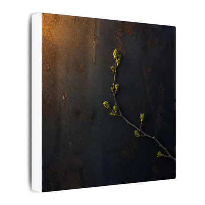 Dark Japandi Rust Patina in Golden Hour | Moody Minimal Canvas Art