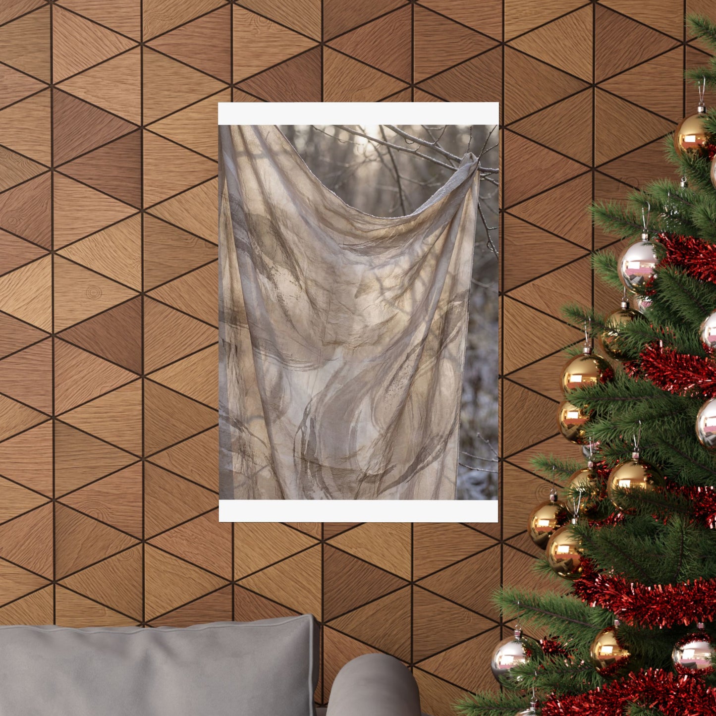 Dappled Silk Drape Wall Art Print - Japandi Ma