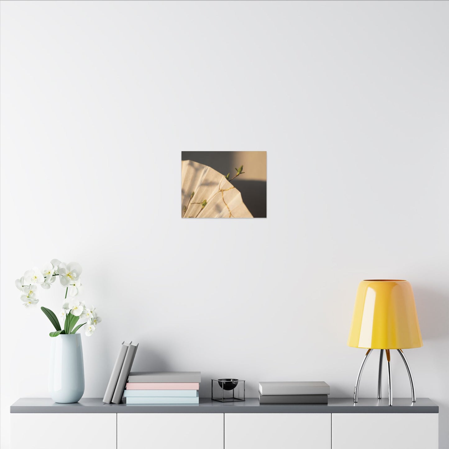 Paper Fold Gold Vein Canvas Art | Healing Kintsugi Art