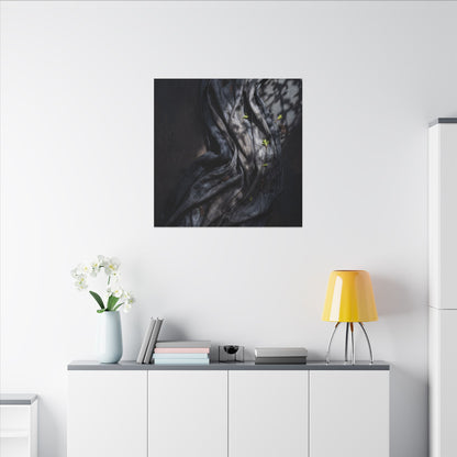 Seijaku Silk Drape Canvas Art - Dark Japandi Dark Texture