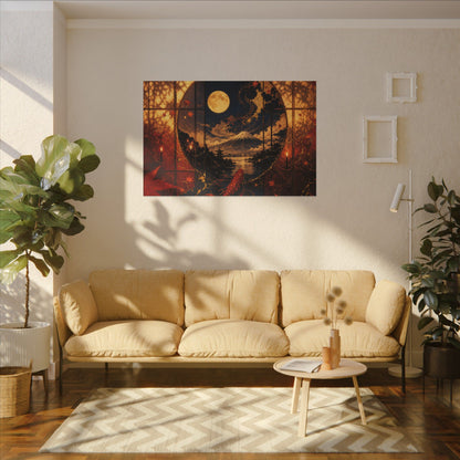 Beautiful Shoji Screen Canvas Art - Gold Vein Kintsugi