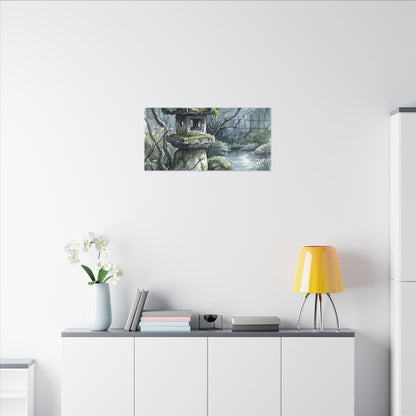 Moonlight Stone Lantern Canvas Art - Japandi Seijaku