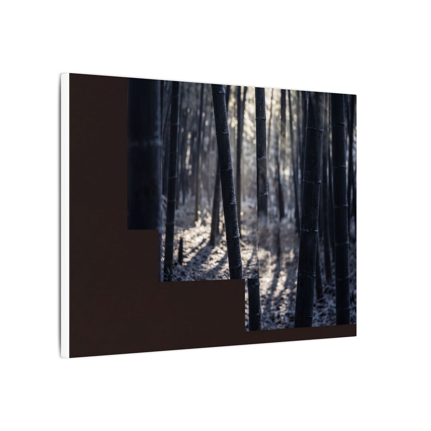 Bamboo Grove Canvas Art | Winter Dark Japandi Moody Minimal Art