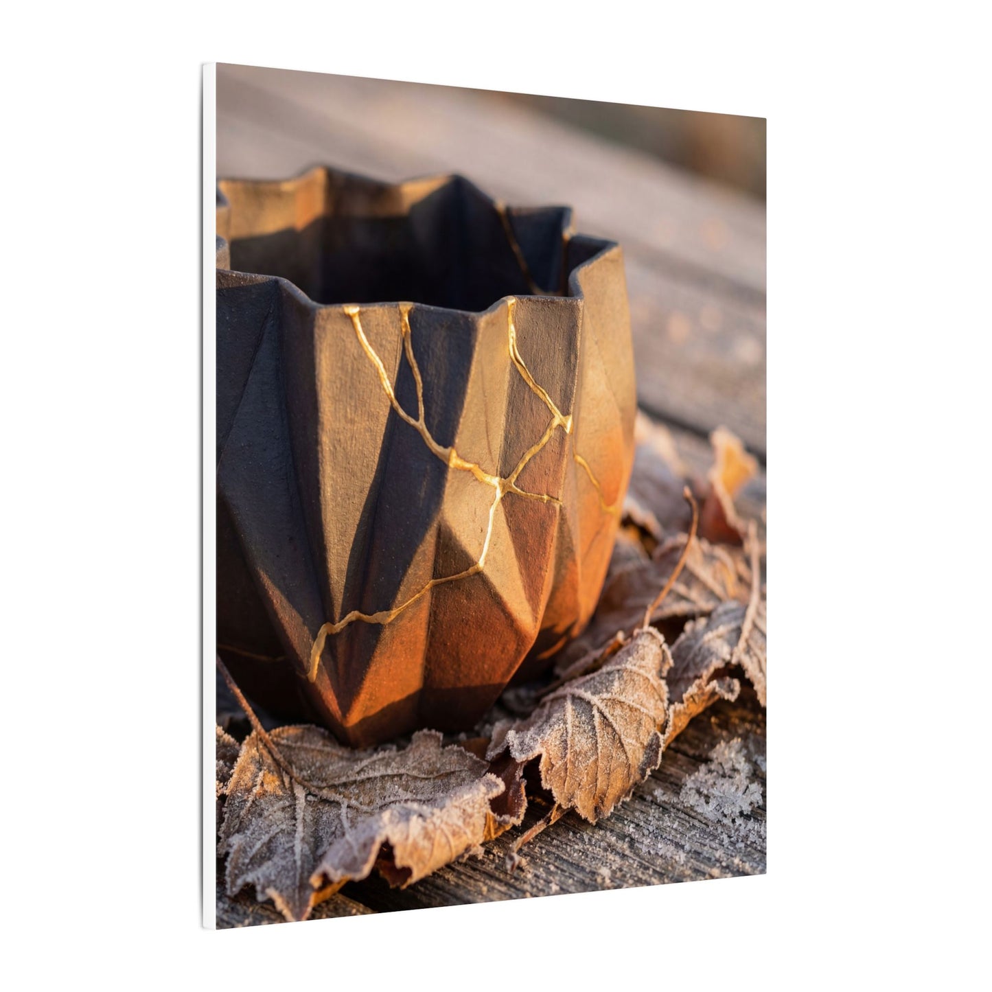 Paper Fold Gold Repair Canvas Art | Philosophical Kintsugi Art
