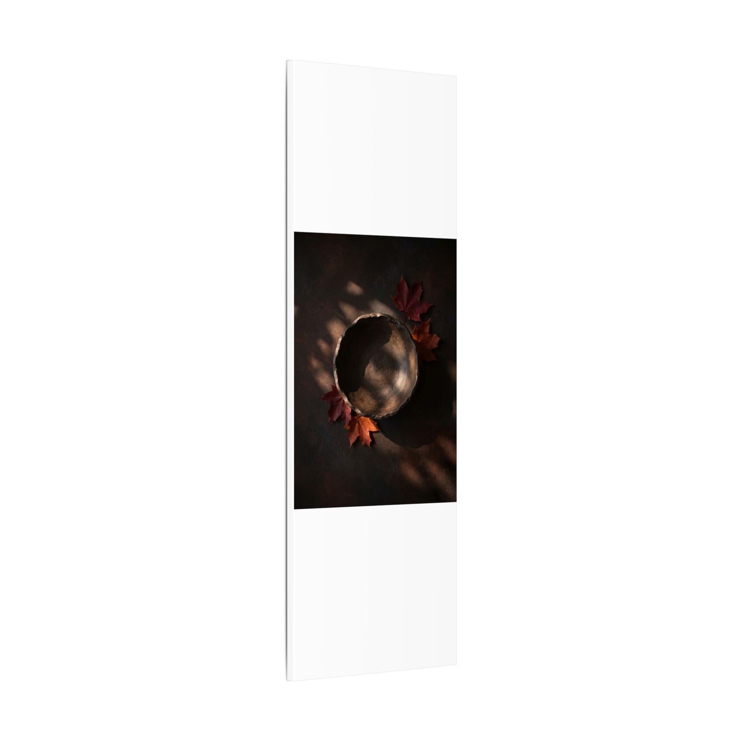 Ceramic Bowl Canvas Art | Autumn Dark Japandi Dark Texture Art