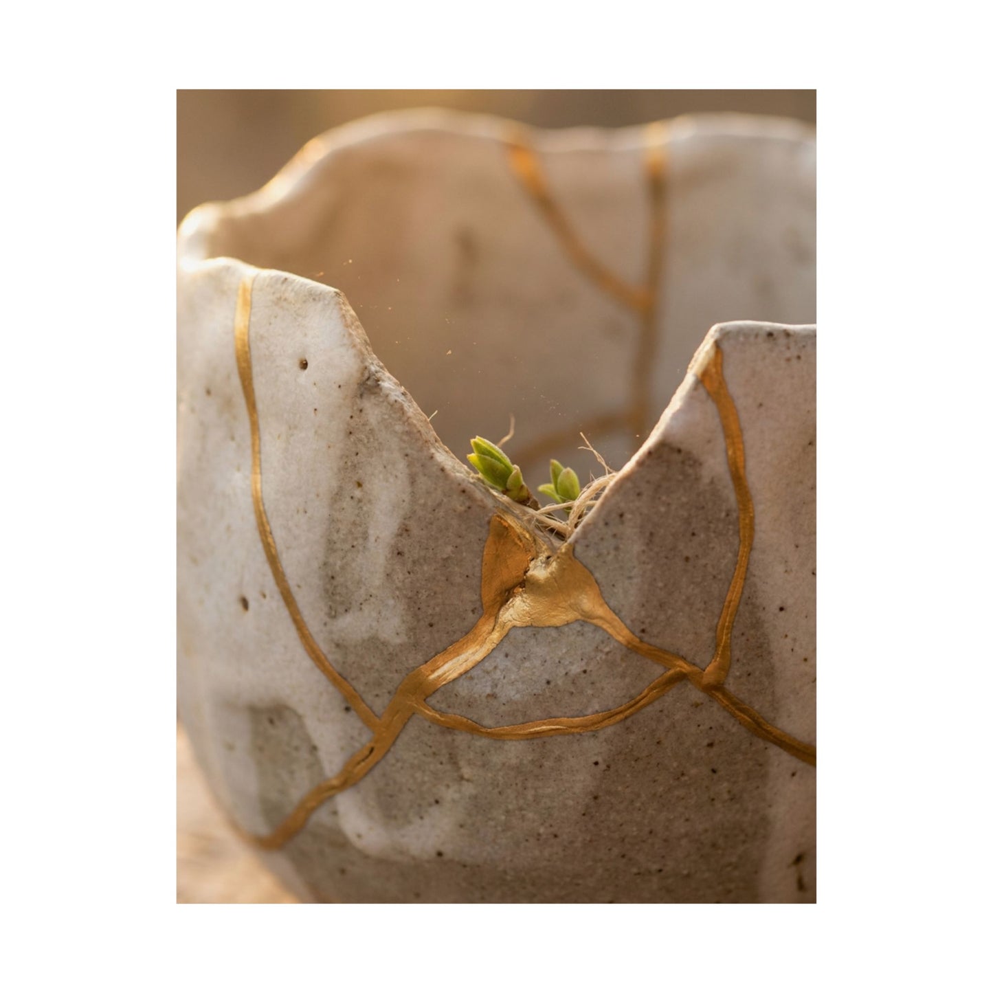 Broken Pottery Wall Art Print | Spring Japandi Minimal Line Art