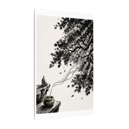 Serene Incense Smoke Canvas Art - Ukiyo E Inspired Zen