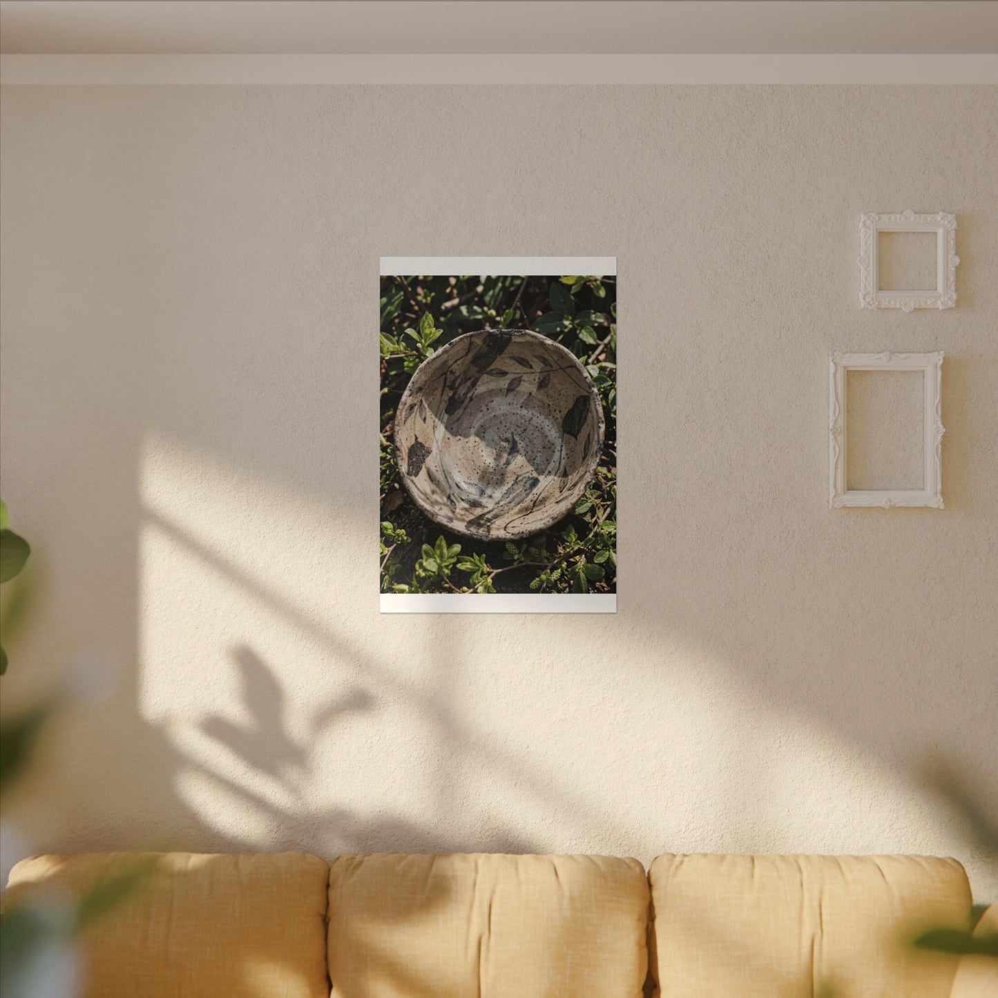 Elegant Ceramic Bowl Canvas Art - Japanese Pattern Japandi