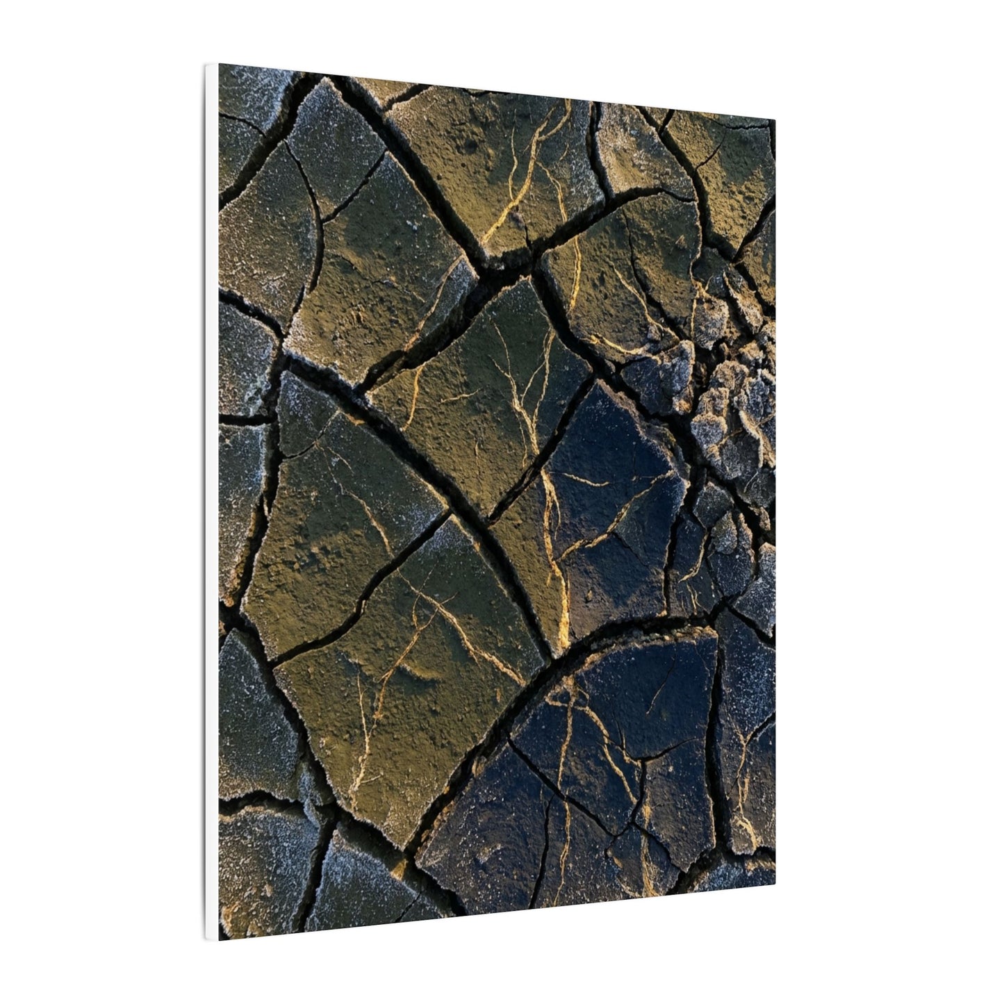 Winter Cracked Earth Moody Minimal Canvas Art | Atmospheric Decor