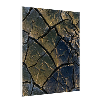 Winter Cracked Earth Moody Minimal Canvas Art | Atmospheric Decor