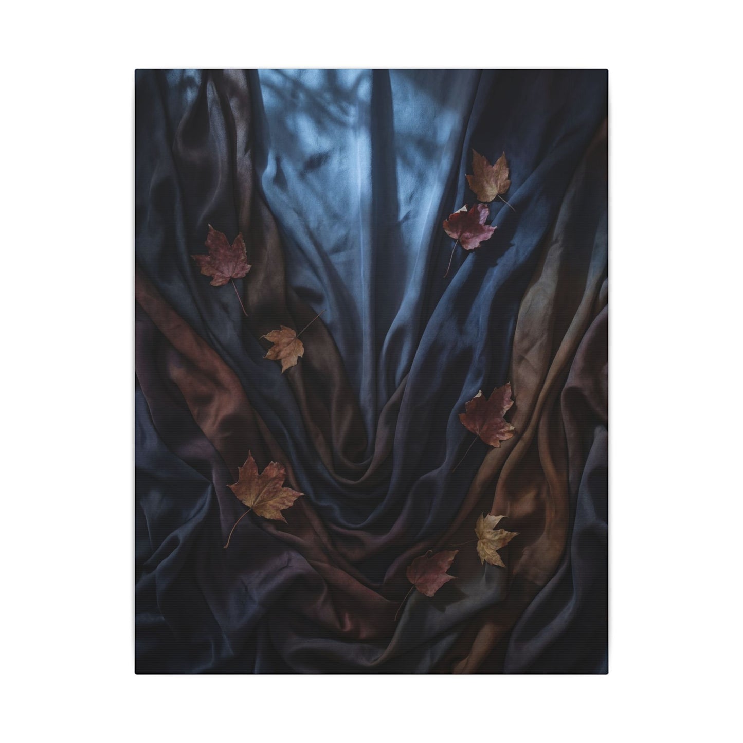 Silk Drape Canvas Art | Autumn Dark Japandi Moody Minimal Art
