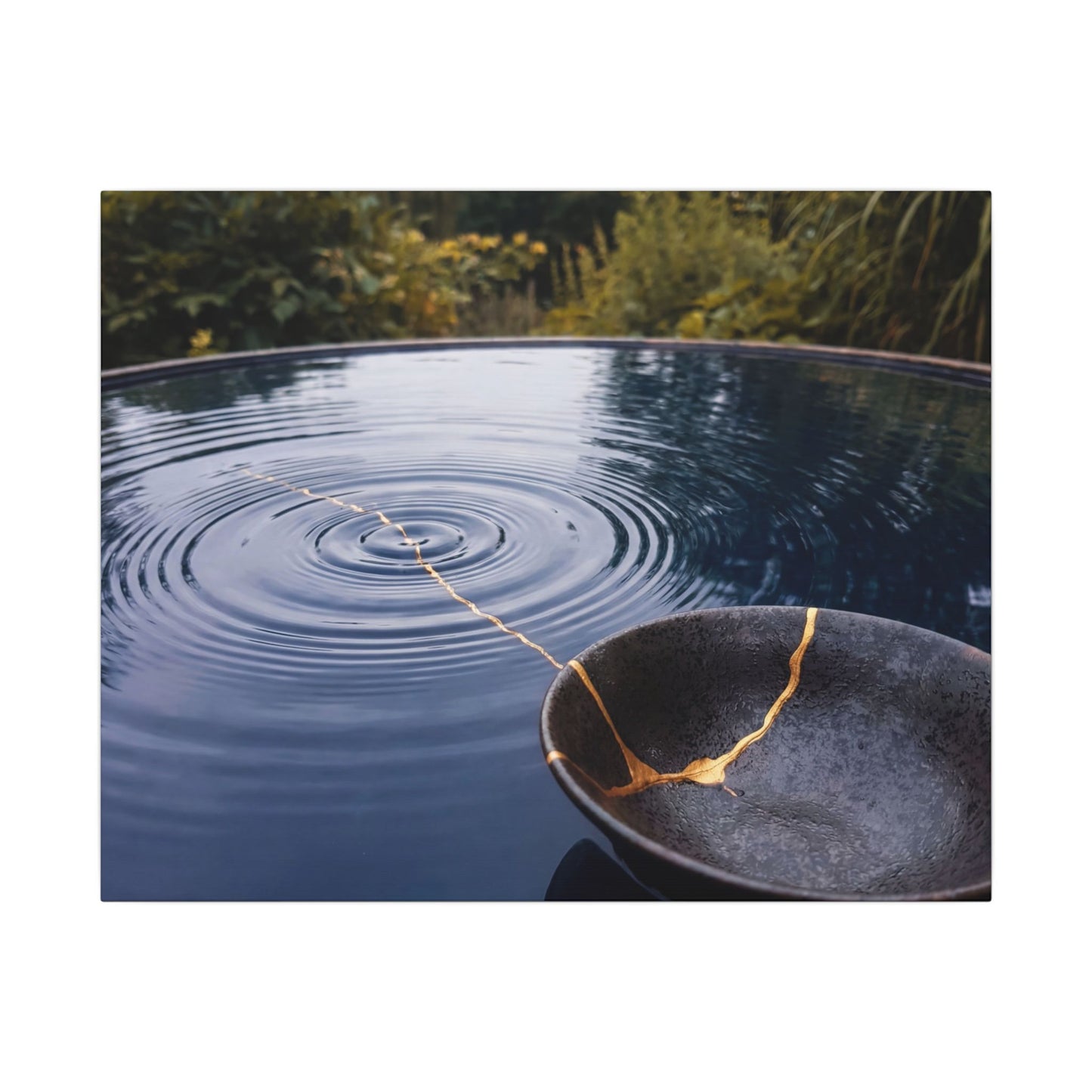 Kintsugi Water Ripple in Overcast | Broken Beauty Canvas Art Art Print