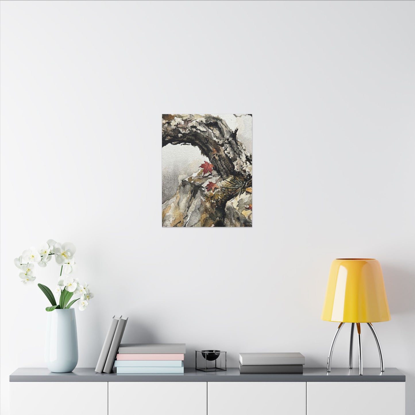 Pine Tree Autumn Canvas Art | Japandi Earthy Design