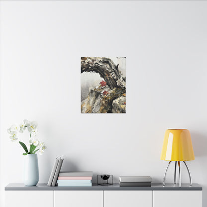 Pine Tree Autumn Canvas Art | Japandi Earthy Design