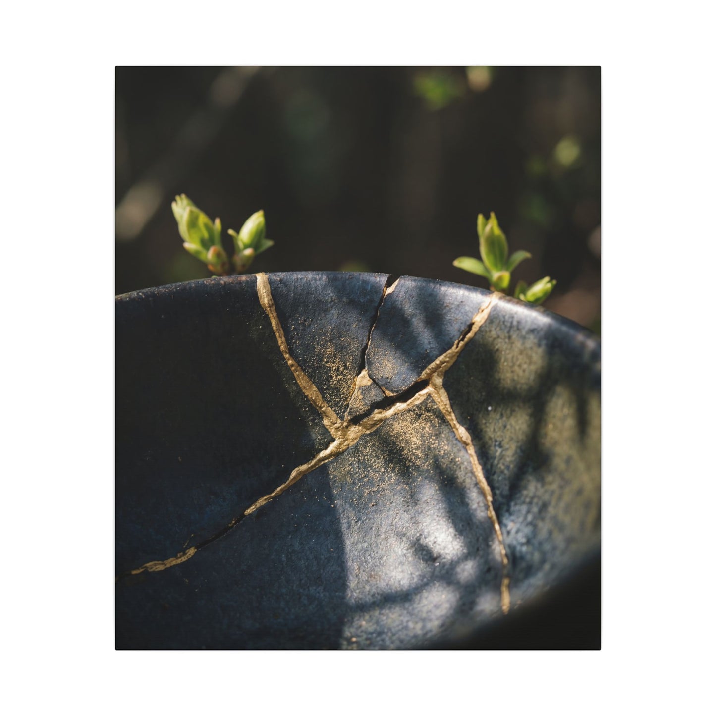Seijaku Broken Pottery Canvas Art - Dark Japandi Shadow Zen