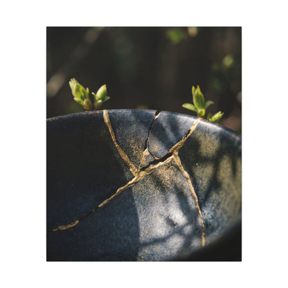 Seijaku Broken Pottery Canvas Art - Dark Japandi Shadow Zen
