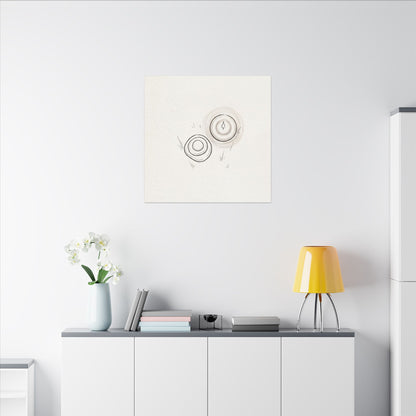 River Stones Canvas Art | Winter Japandi Minimal Line Art