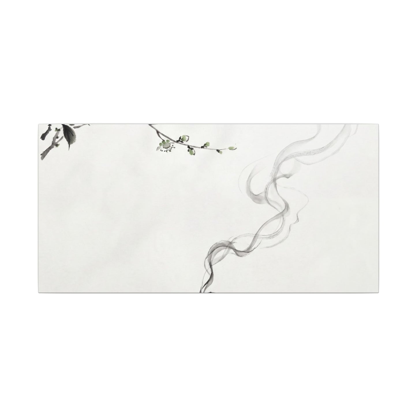 Calm Incense Smoke Canvas Art - Sumi E Zen
