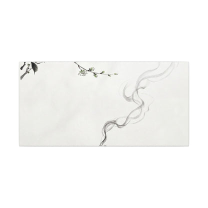 Calm Incense Smoke Canvas Art - Sumi E Zen