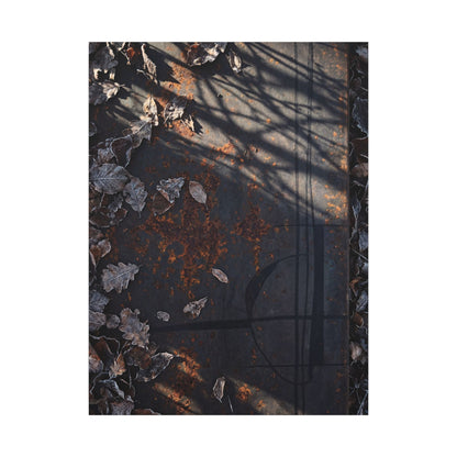 Shibui Rust Patina Canvas Art - Dark Japandi Charcoal Ink