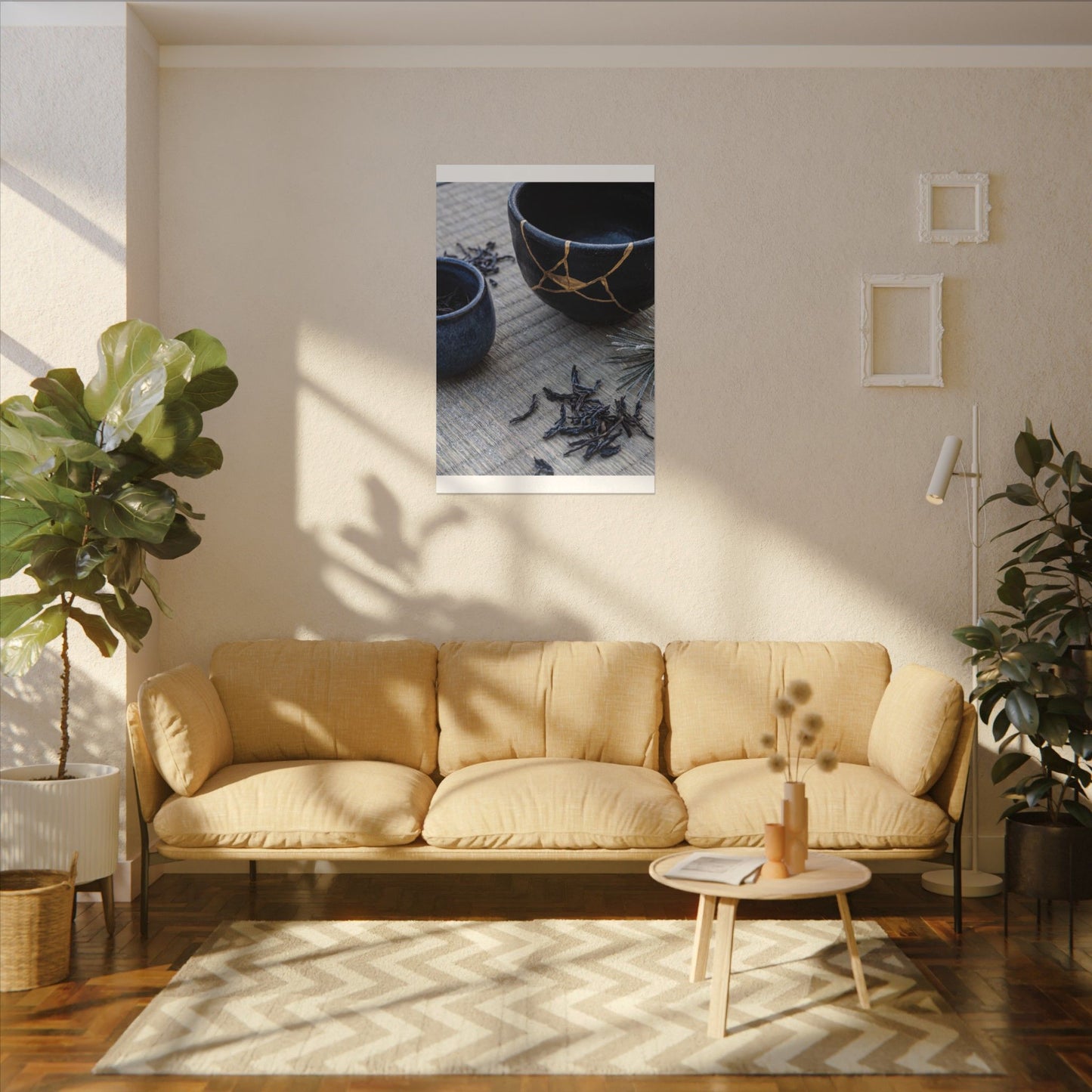 Kintsugi Tea Ceremony in Overcast | Gold Vein Canvas Art