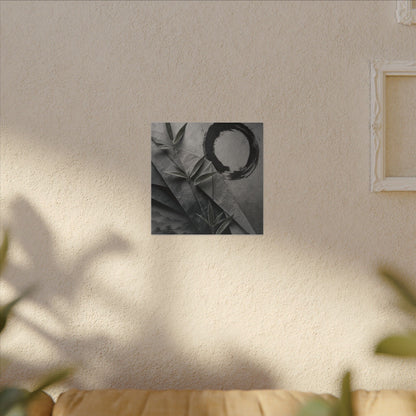 Winter Paper Fold Enso Canvas Art | Serene Decor